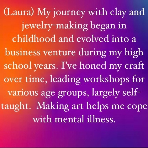 Handmade Clay Necklace Primary Colours Red Blue Yellow Reversible Unique - Picture 6 of 8